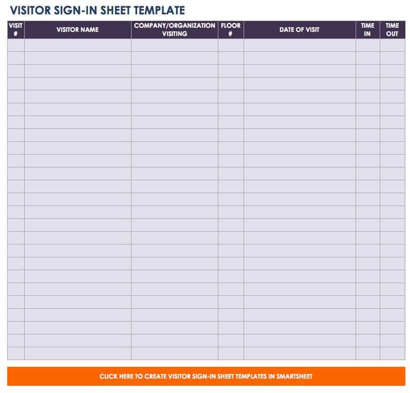 Free Signin and Signup Sheet Templates Smartsheet